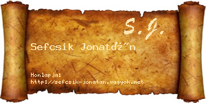 Sefcsik Jonatán névjegykártya